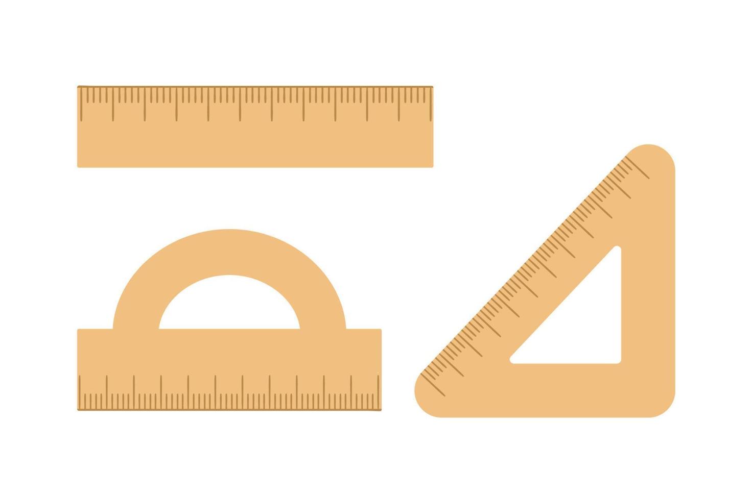 Vector set of rulers. Back to school educational clipart. Cute flat style measuring tools illustration.