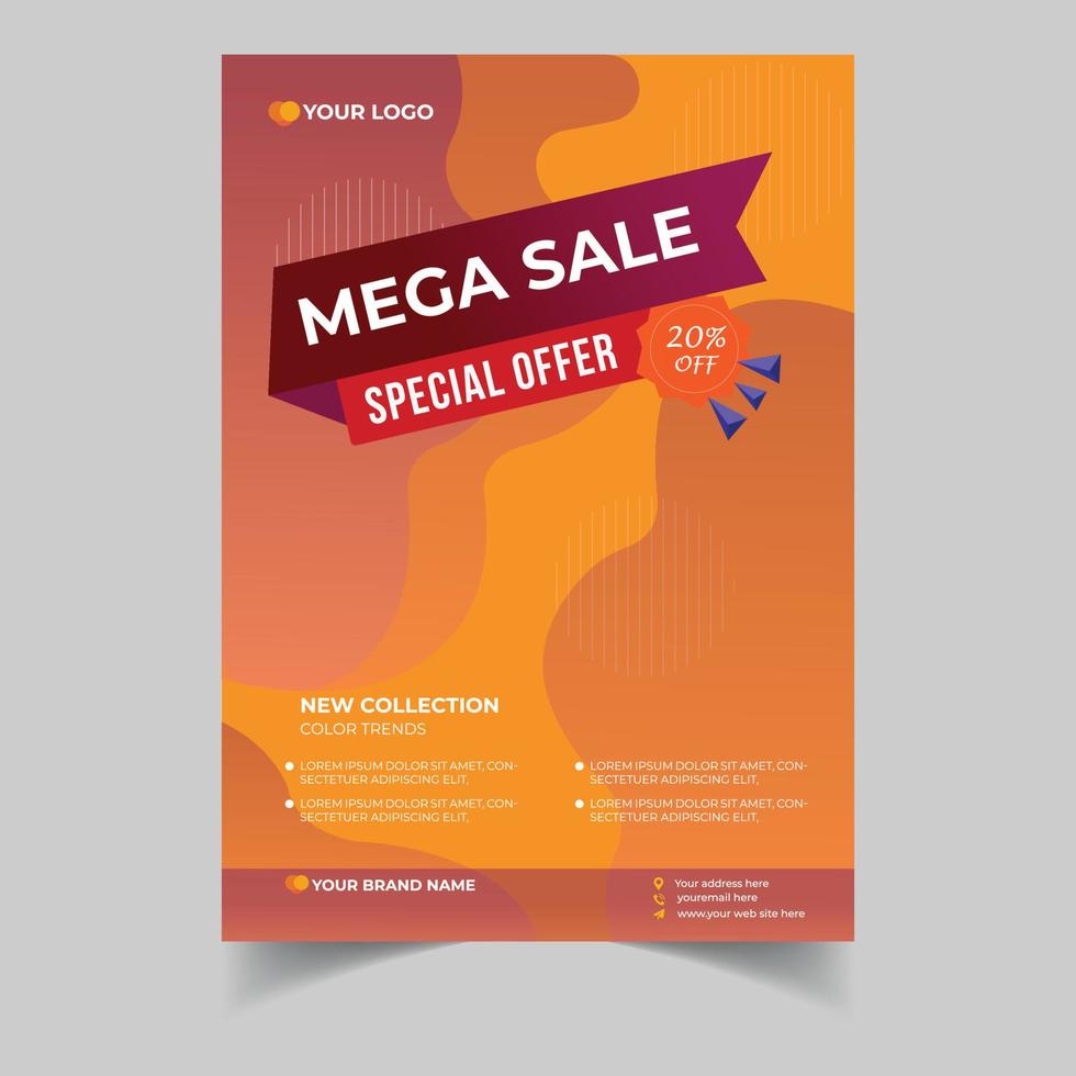 folletos de venta con oferta de descuento. pancartas de mercado comprando grandes descuentos, folleto de super venta de ilustración vectorial. póster y volantes web.stylish. vector