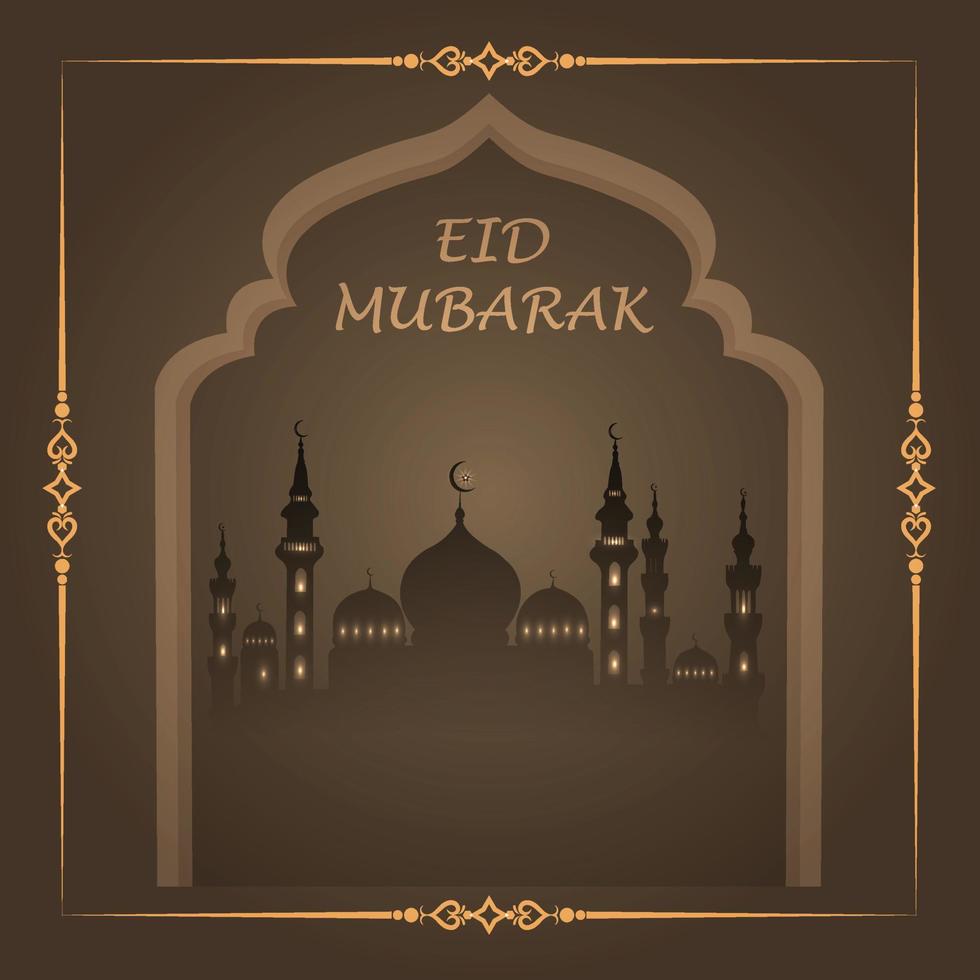 Eid Mubarak vector, wishing. Arabic Islamic background. Ramadan Kareem. Eid Mubarak vector