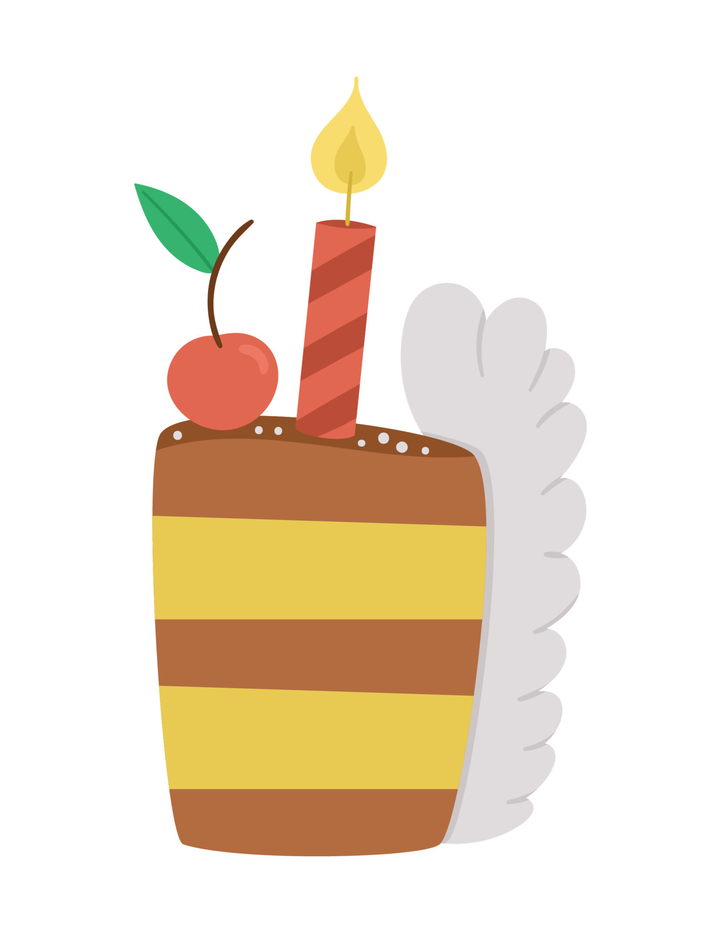 Vector cute birthday cake slice with candle and cherry on top. Funny b-day dessert for card, poster, print design. Bright holiday illustration for kids. Cheerful celebration icon 9012355 Vector Art at Vecteezy Vector cute birthday cake slice with candle and cherry on top. Funny b-day dessert for card, poster, print design. Bright holiday illustration for kids. Cheerful celebration icon 9012355 Vector Art at Vecteezy