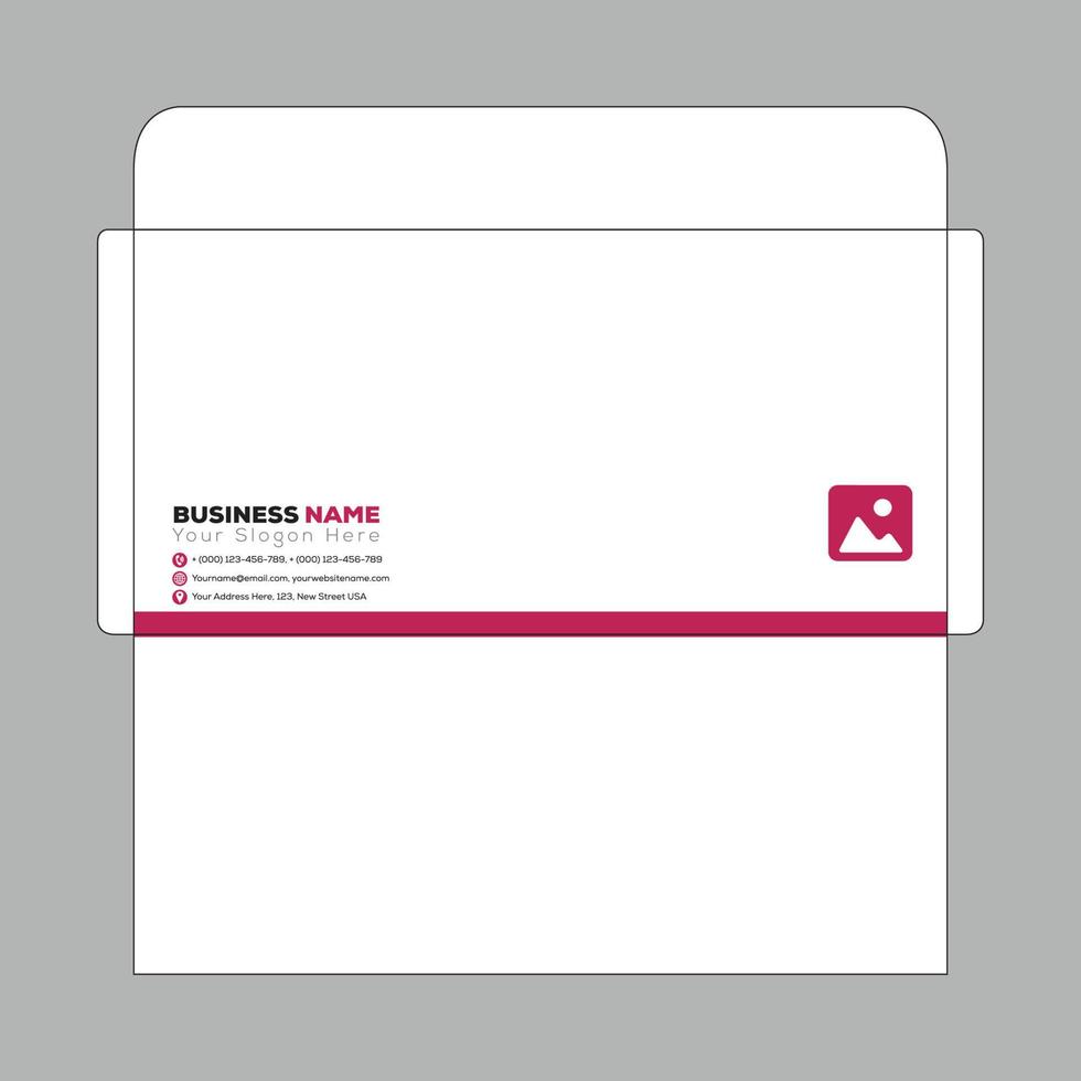 Envelope die cut Design template Vector illustration.