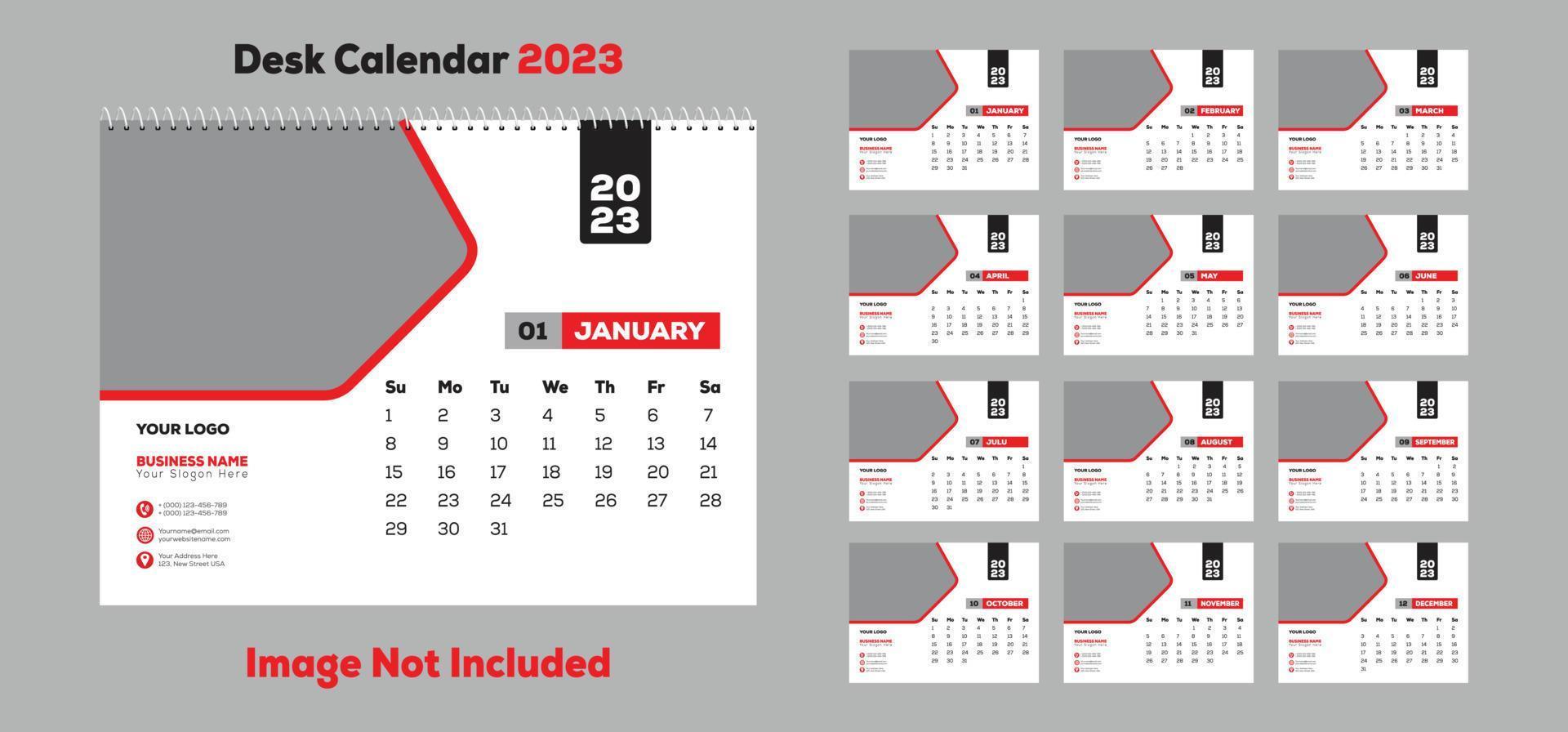 desk calendar design 2023 vector