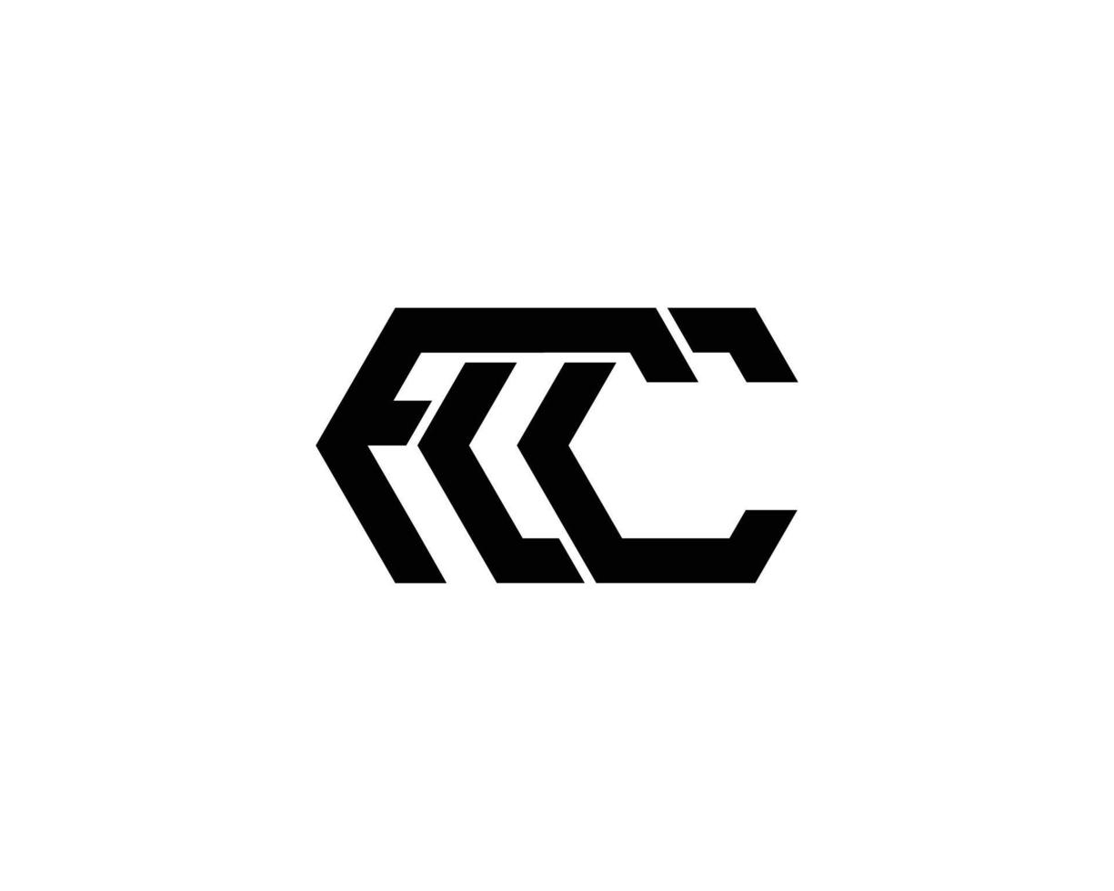 Ilustración de vector de concepto de diseño de icono de logotipo moderno de carta fcc.