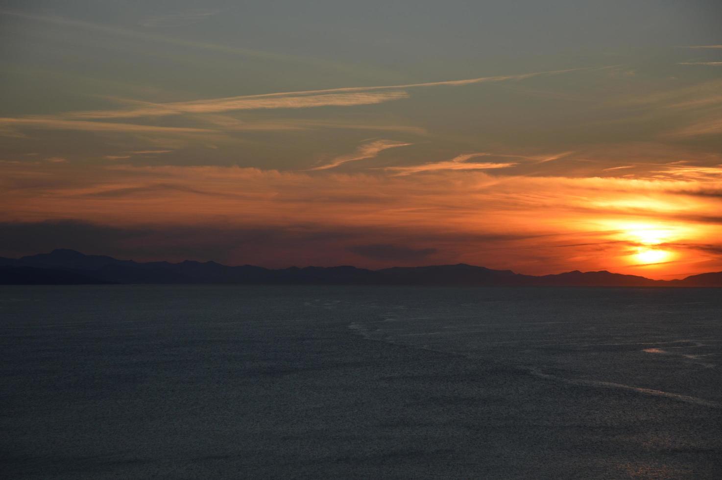Cloudy sky during the sunset photo