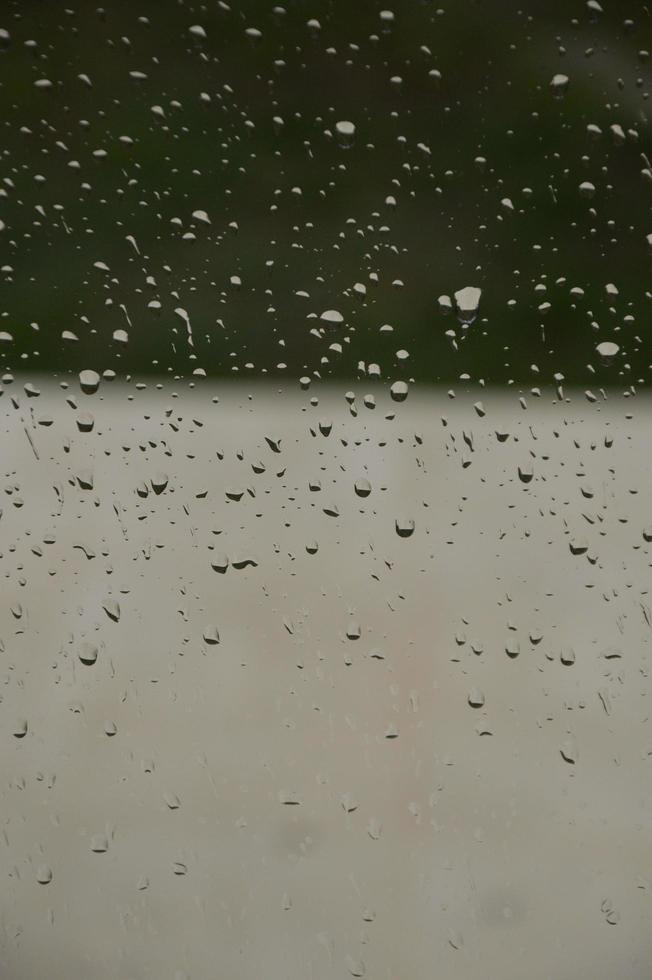 Rain drops on the window photo