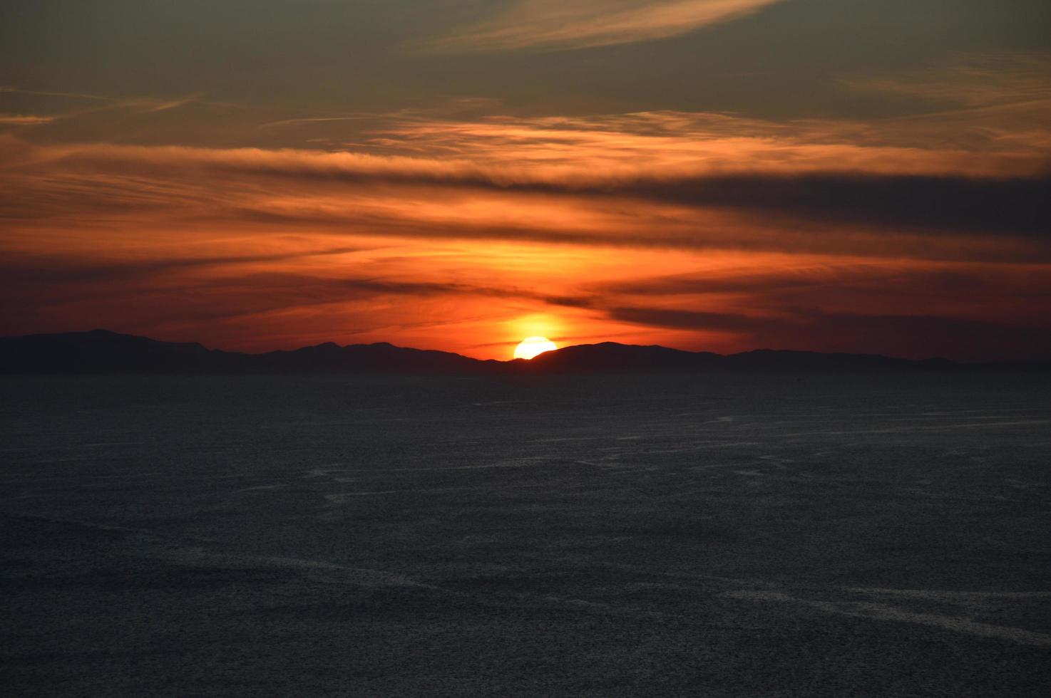 Cloudy sky during the sunset photo