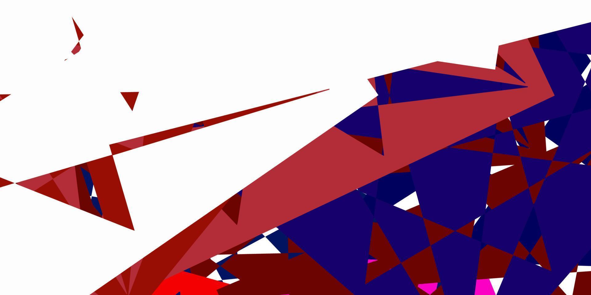textura de vector azul claro, rojo con triángulos al azar.