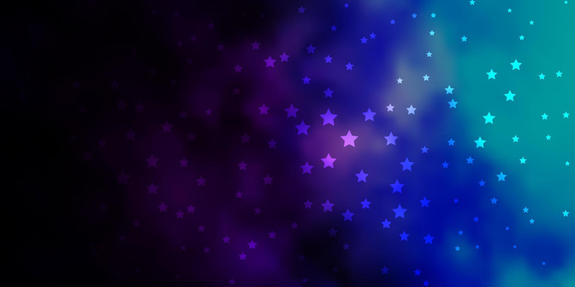 Dark Pink, Blue vector background with small and big stars.