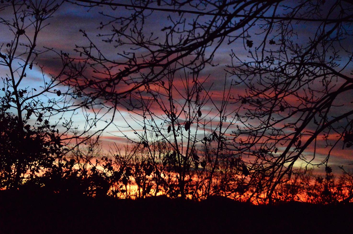 Cloudy sky during the sunset photo