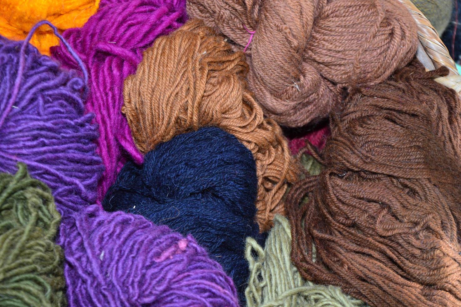 Colorful wool for knitting photo