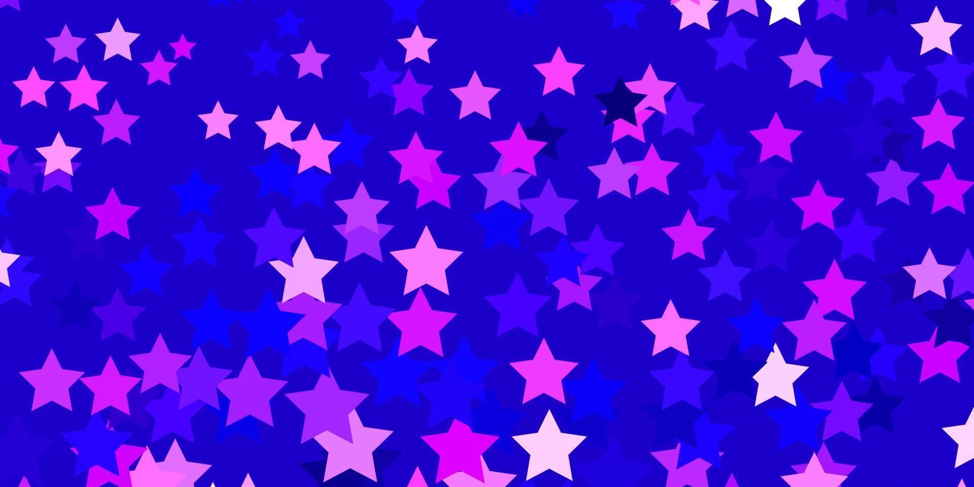 textura de vector de color rosa claro, azul con hermosas estrellas.
