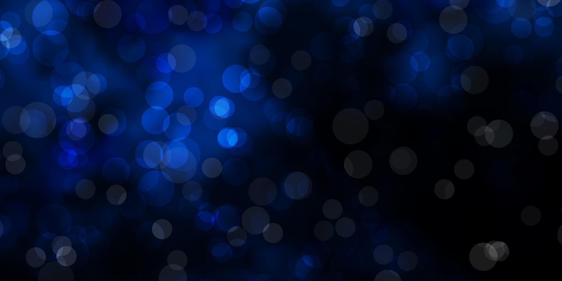 Dark BLUE vector texture with circles.