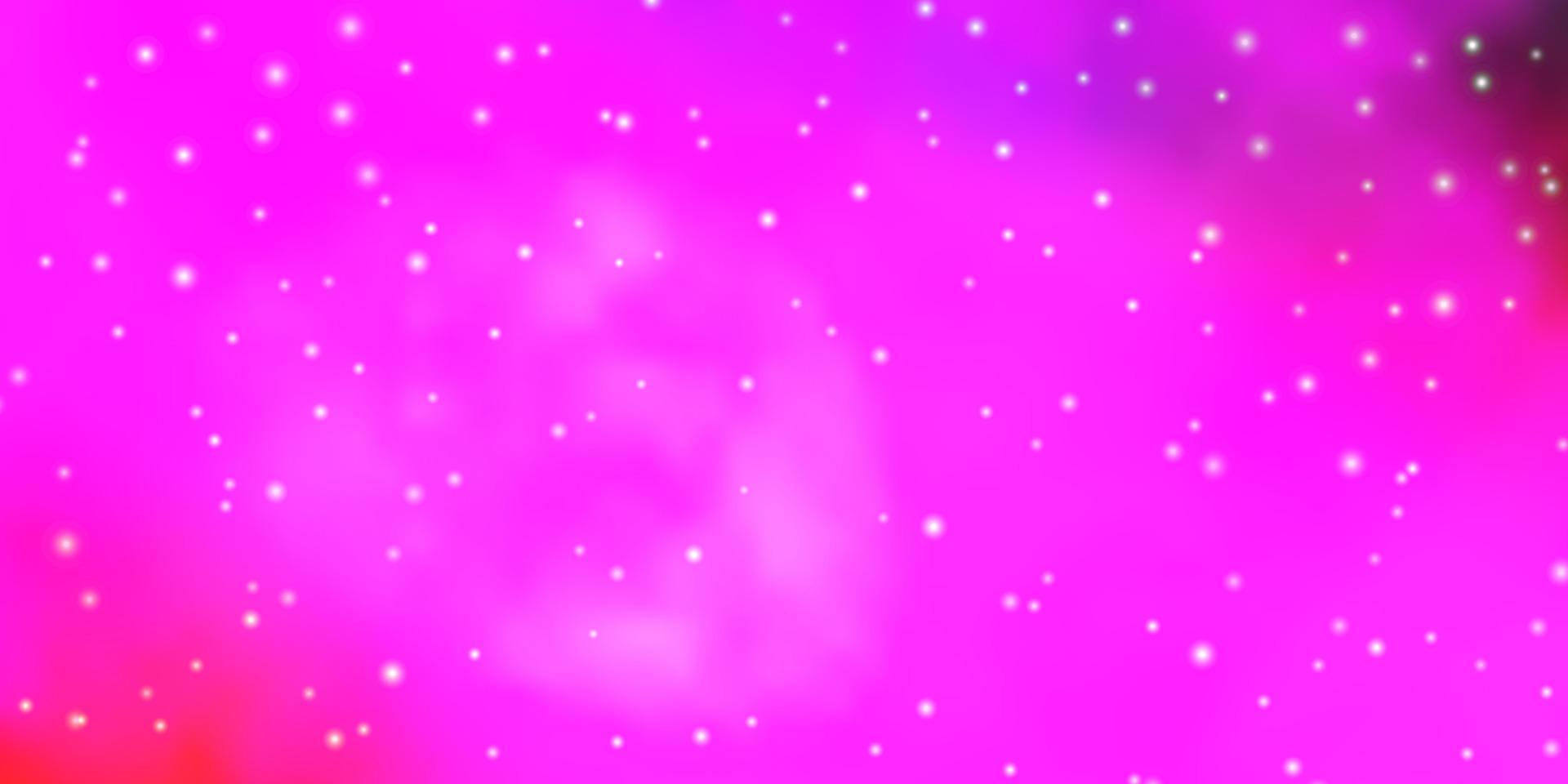 plantilla de vector de color púrpura oscuro, rosa con estrellas de neón.