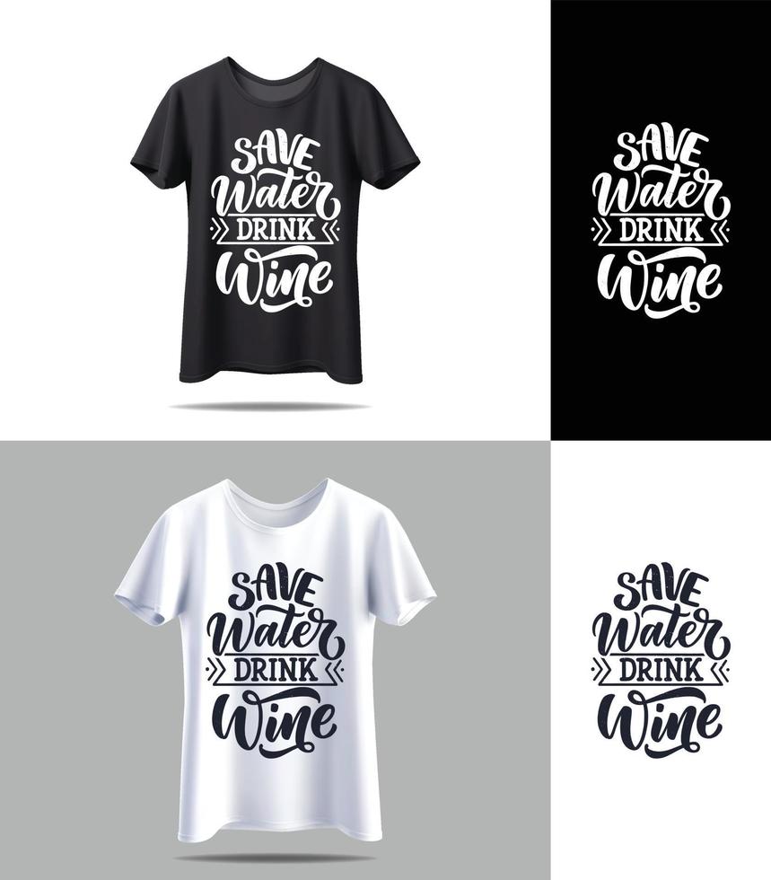 New Black and white T-shirt vector with mockup typography quotes. Vintage typography print vector design. t-shirt design vector