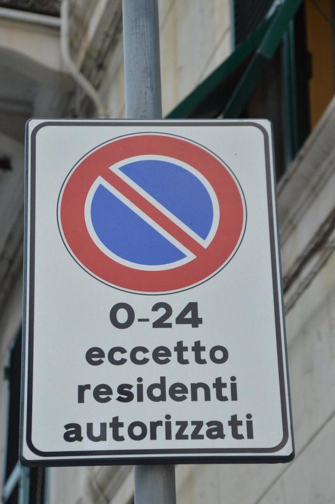 Restricted parking zone sign photo