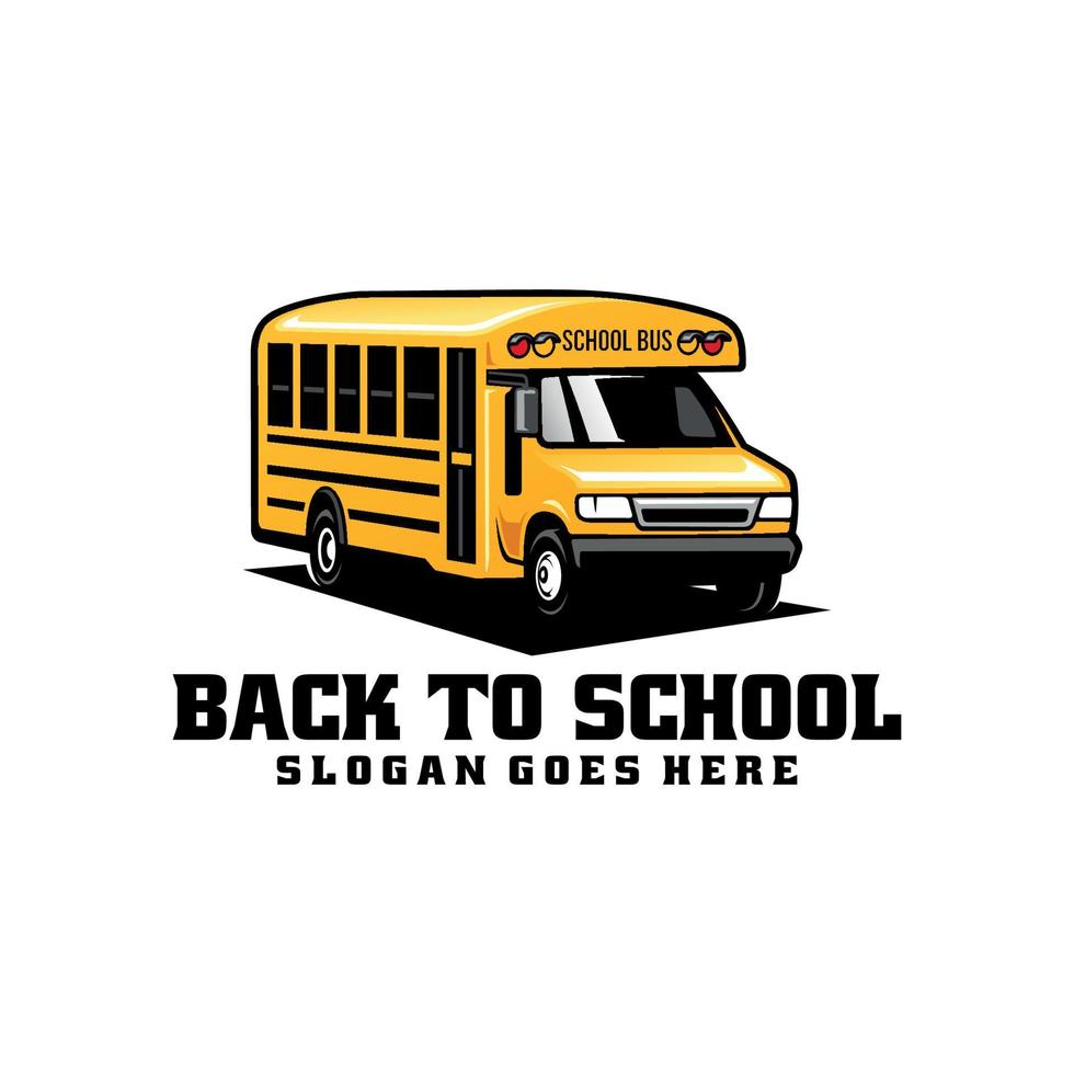 School bus illustration logo vector