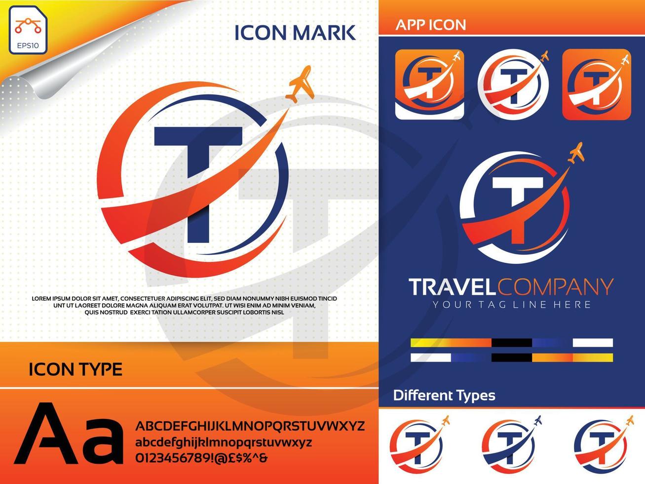 Letter t travel logo Premium Vector