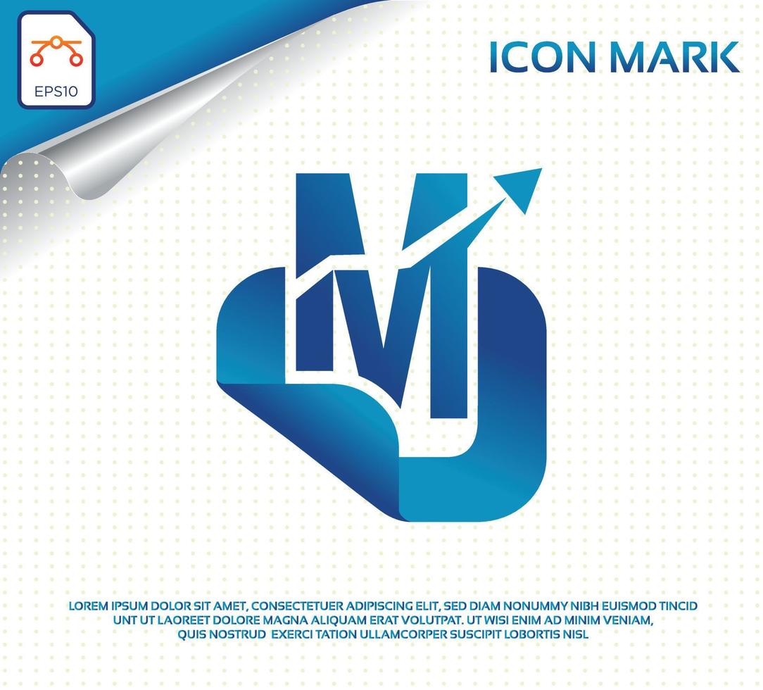 Creative letter m modern digital travel logo vector