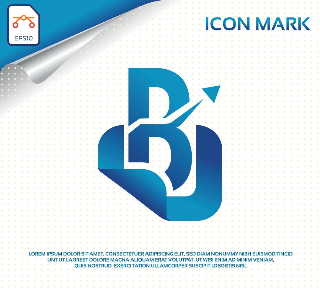 Creative letter b modern digital travel logo vector