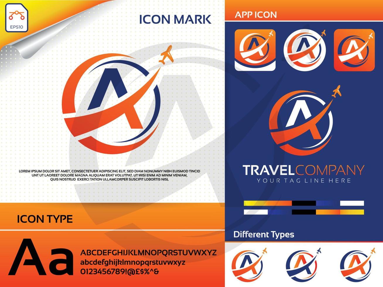 Letter a travel logo Premium Vector