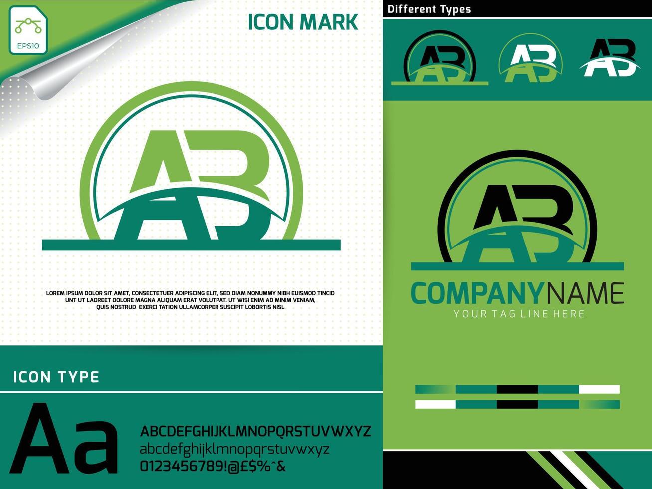 Letter ab logo premium vector