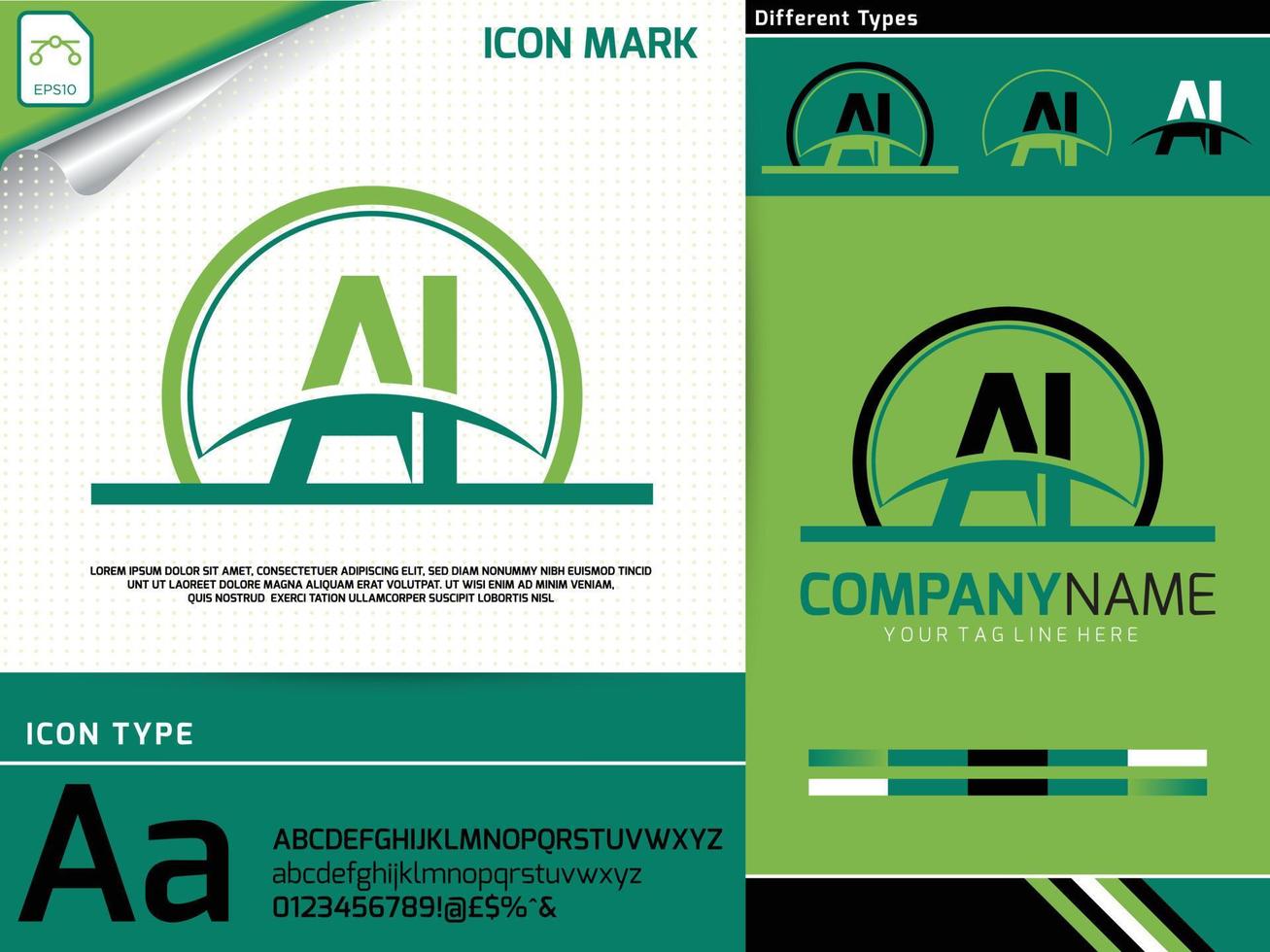 carta ai logo premium vector