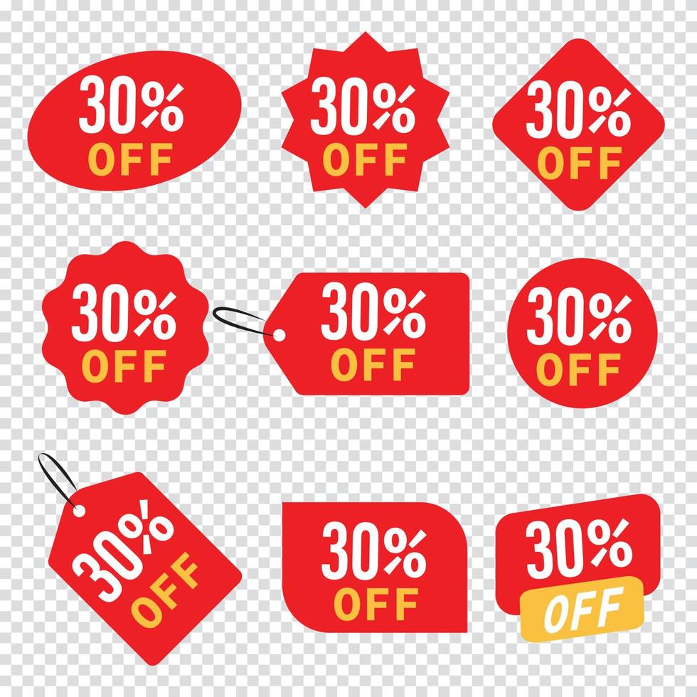 30 Percentage off promotion tag vector