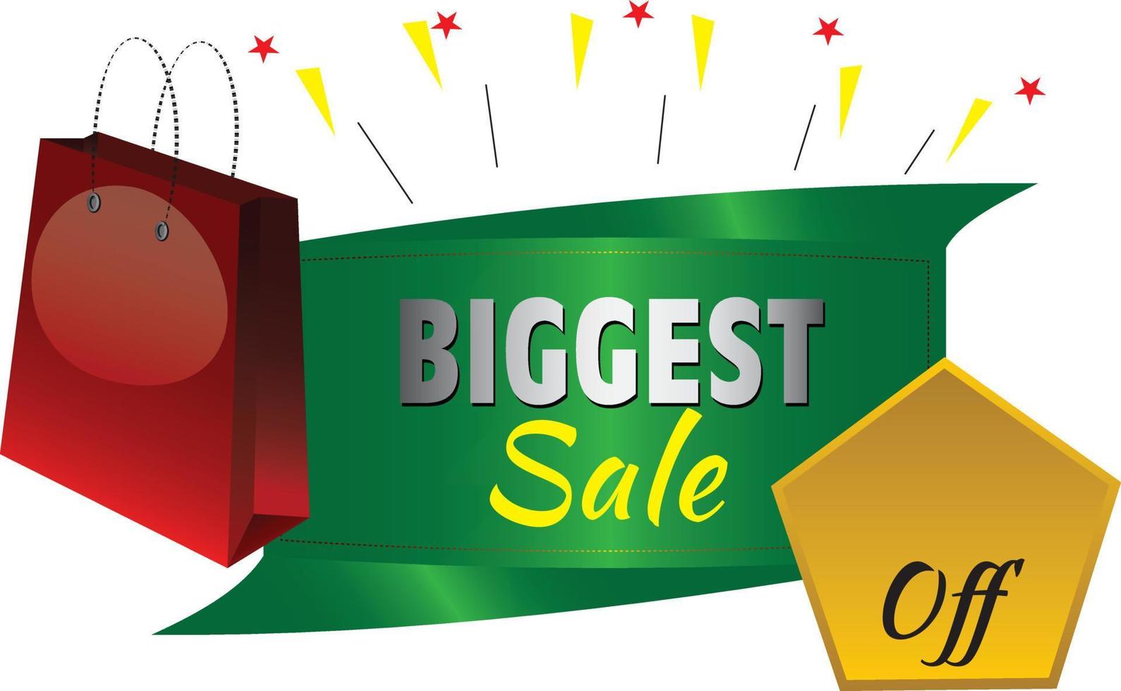 Biggest Sale Vector Stock Graphics, Advertising Banner GREEN