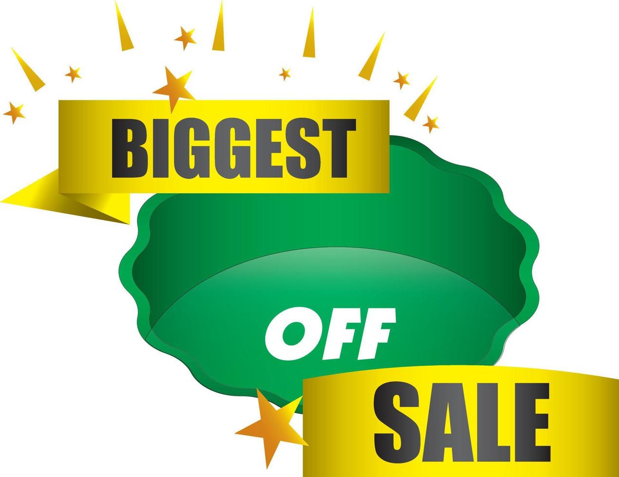 Biggest Sale Vector Stock Graphics, Advertising Banner Green
