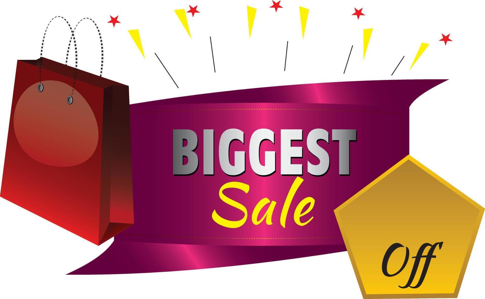 Biggest Sale Vector Stock Graphics, Advertising Banner PINK