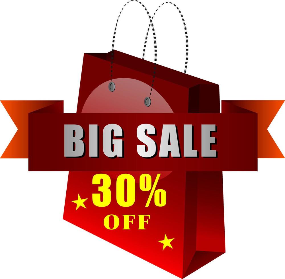 30 percentage off Big Sale vector illustration