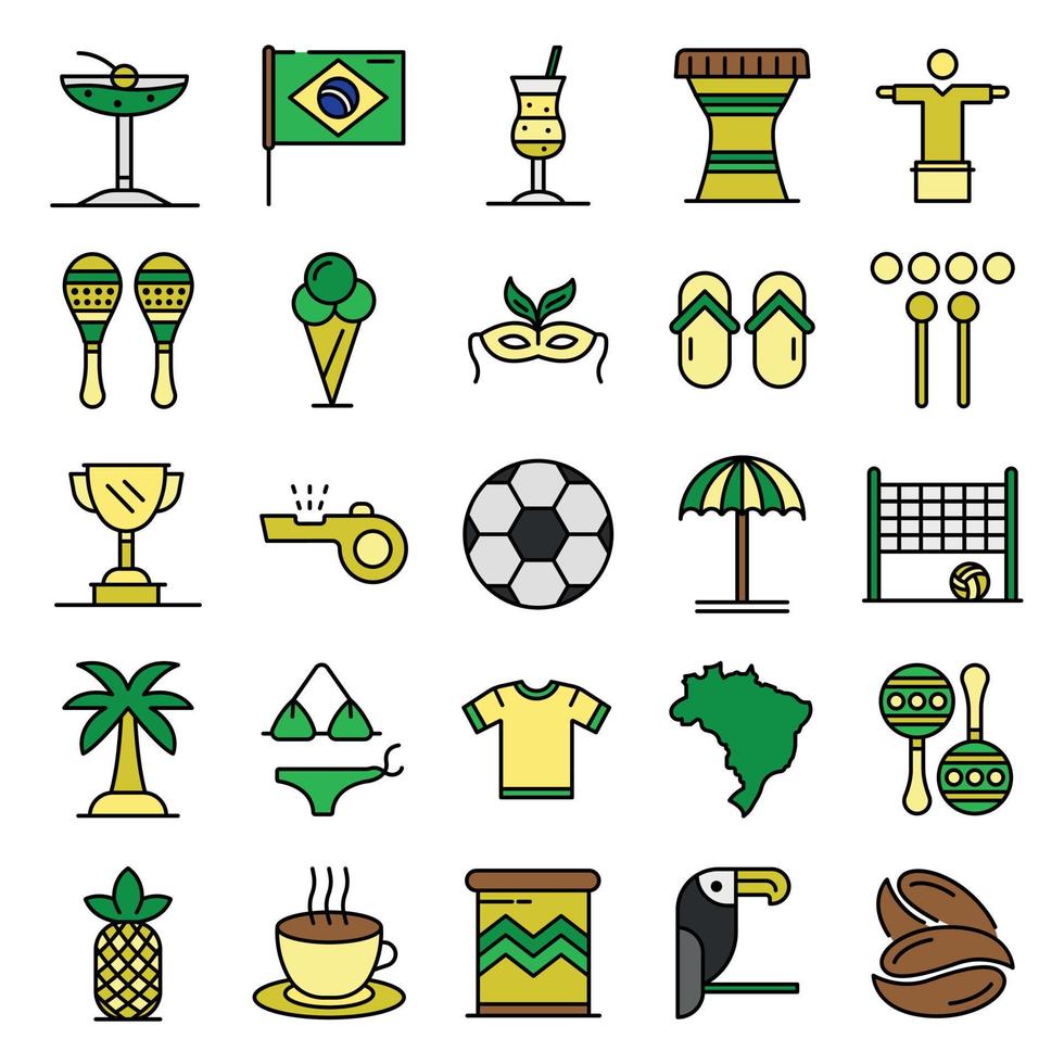 Brazil icons vector flat