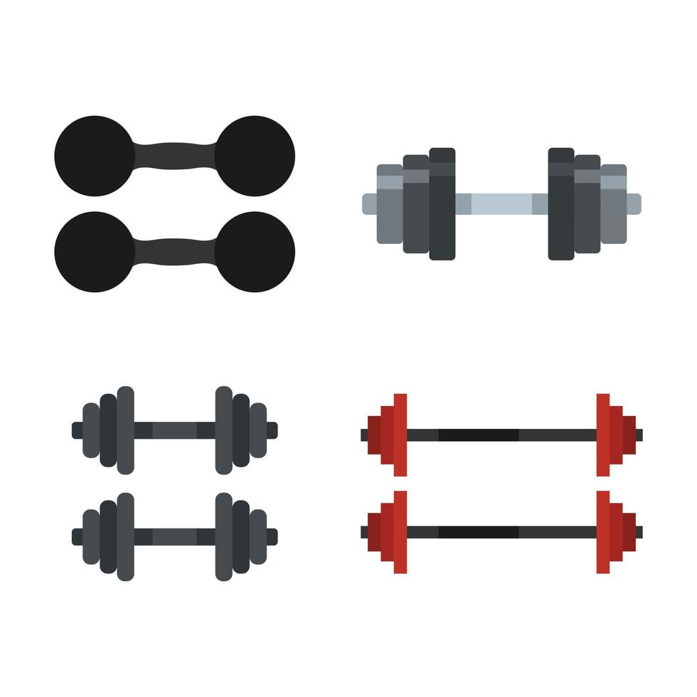 Dumbbell icon set, flat style vector