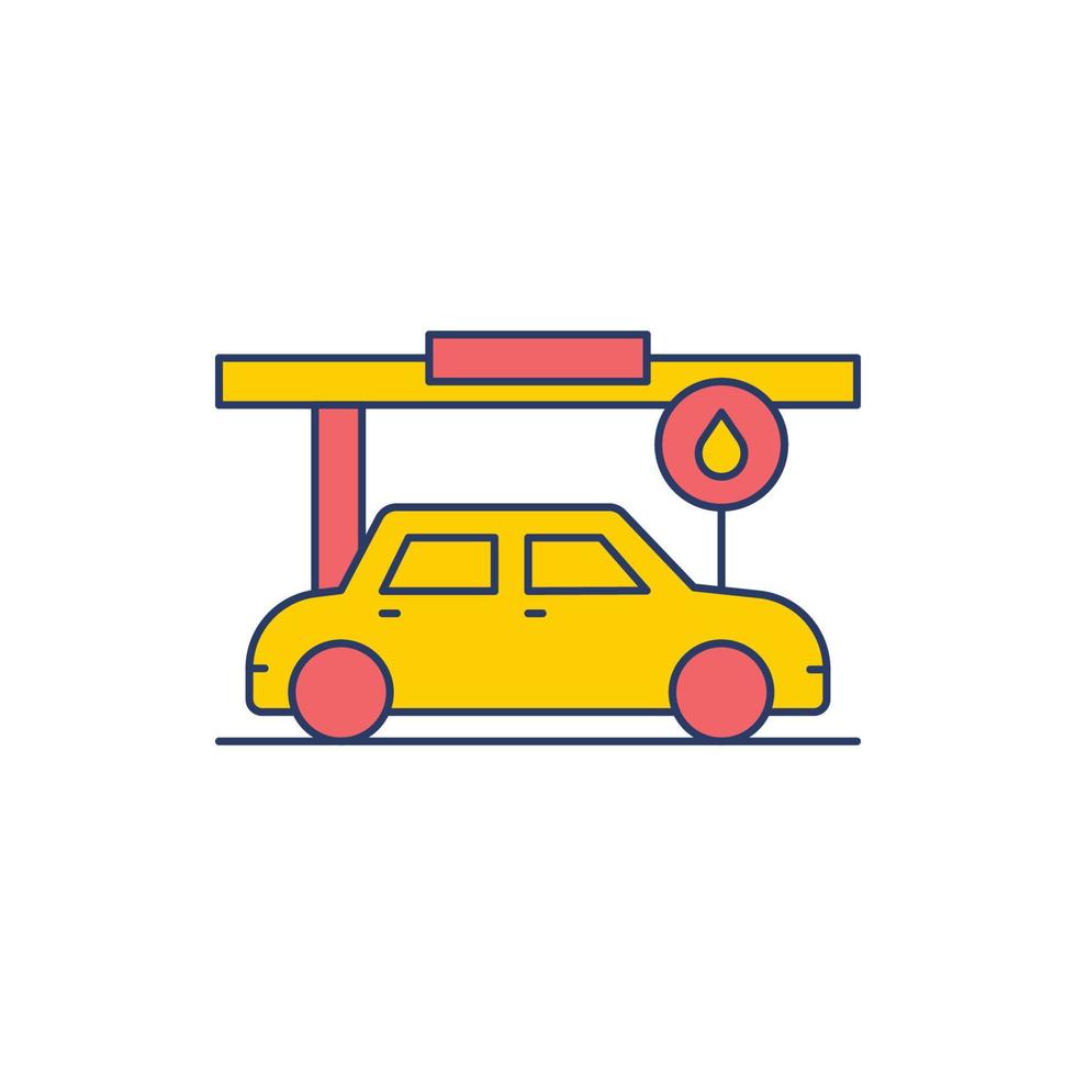 Car fuel station icon vector