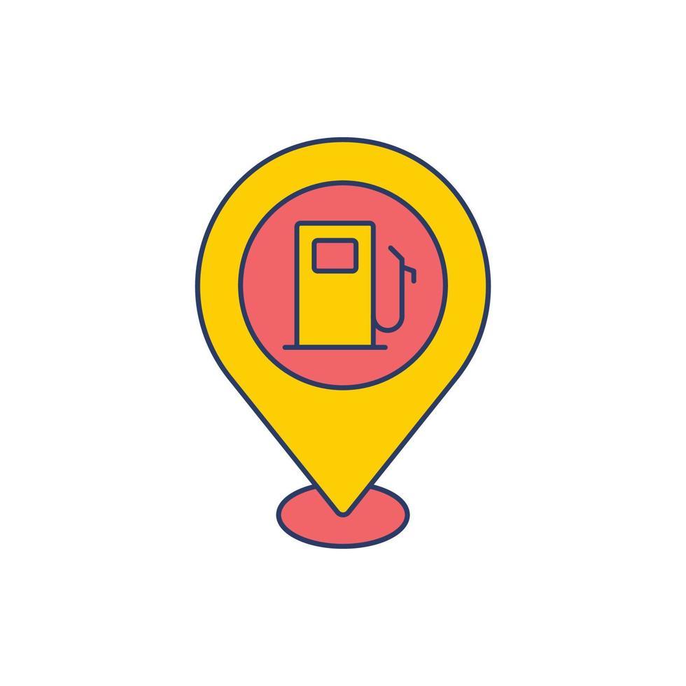 icono de marca de pin de ubicación de la estación de combustible vector