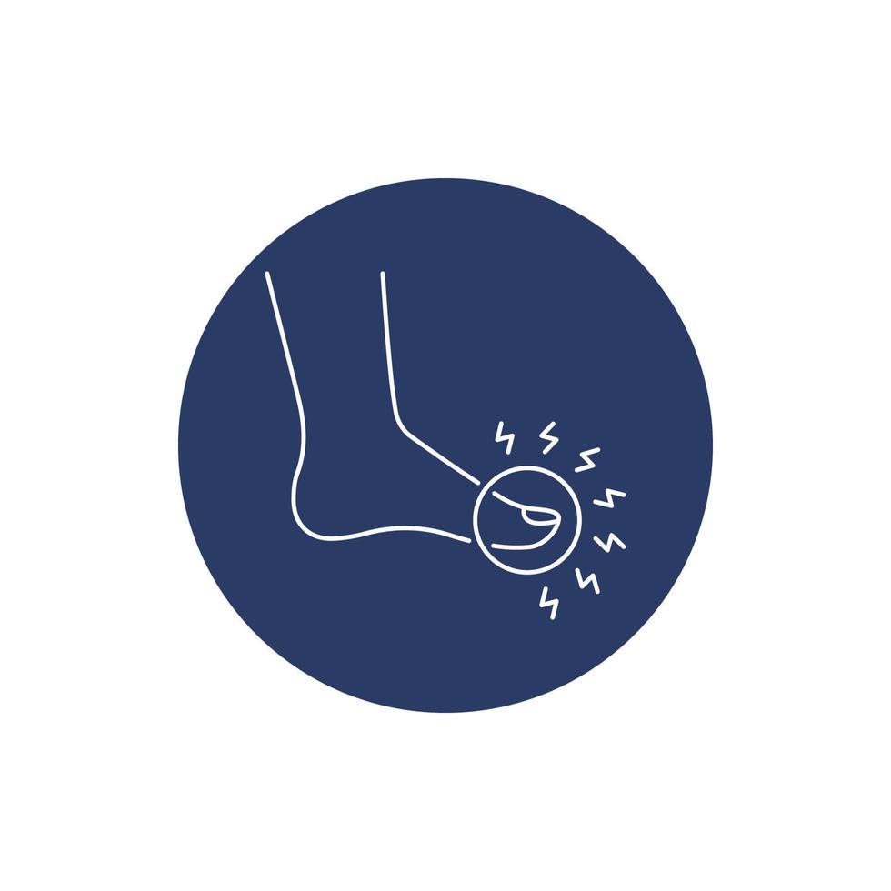 Foot finger pain illness icon vector