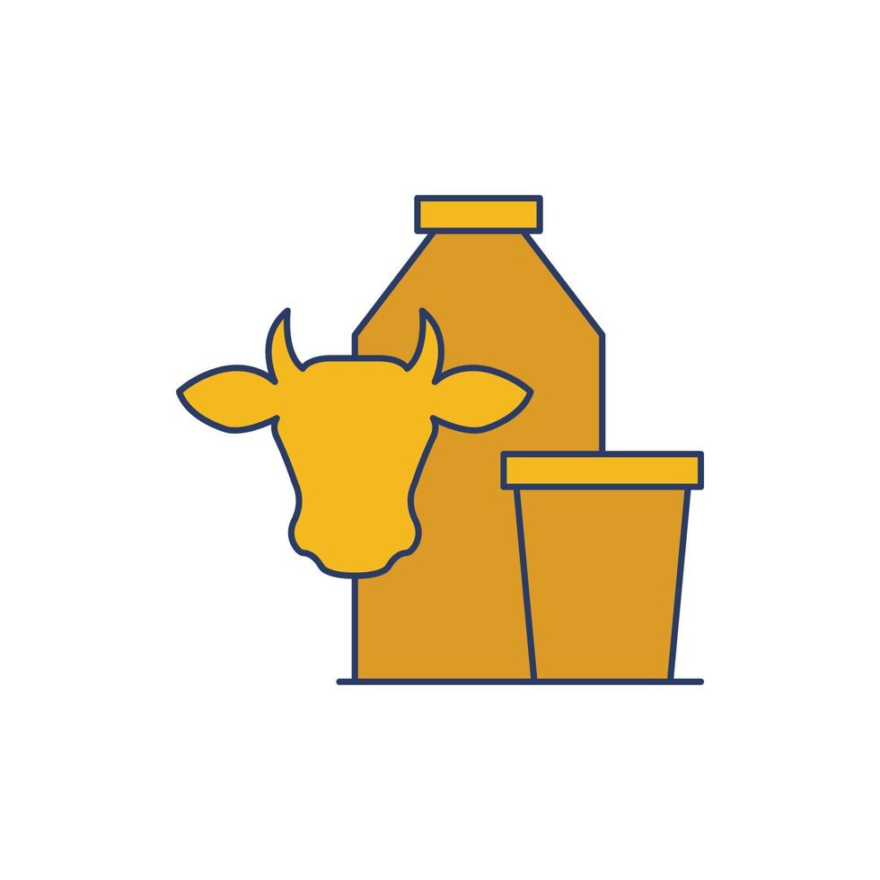 Cow milk bottle dairy icon vector