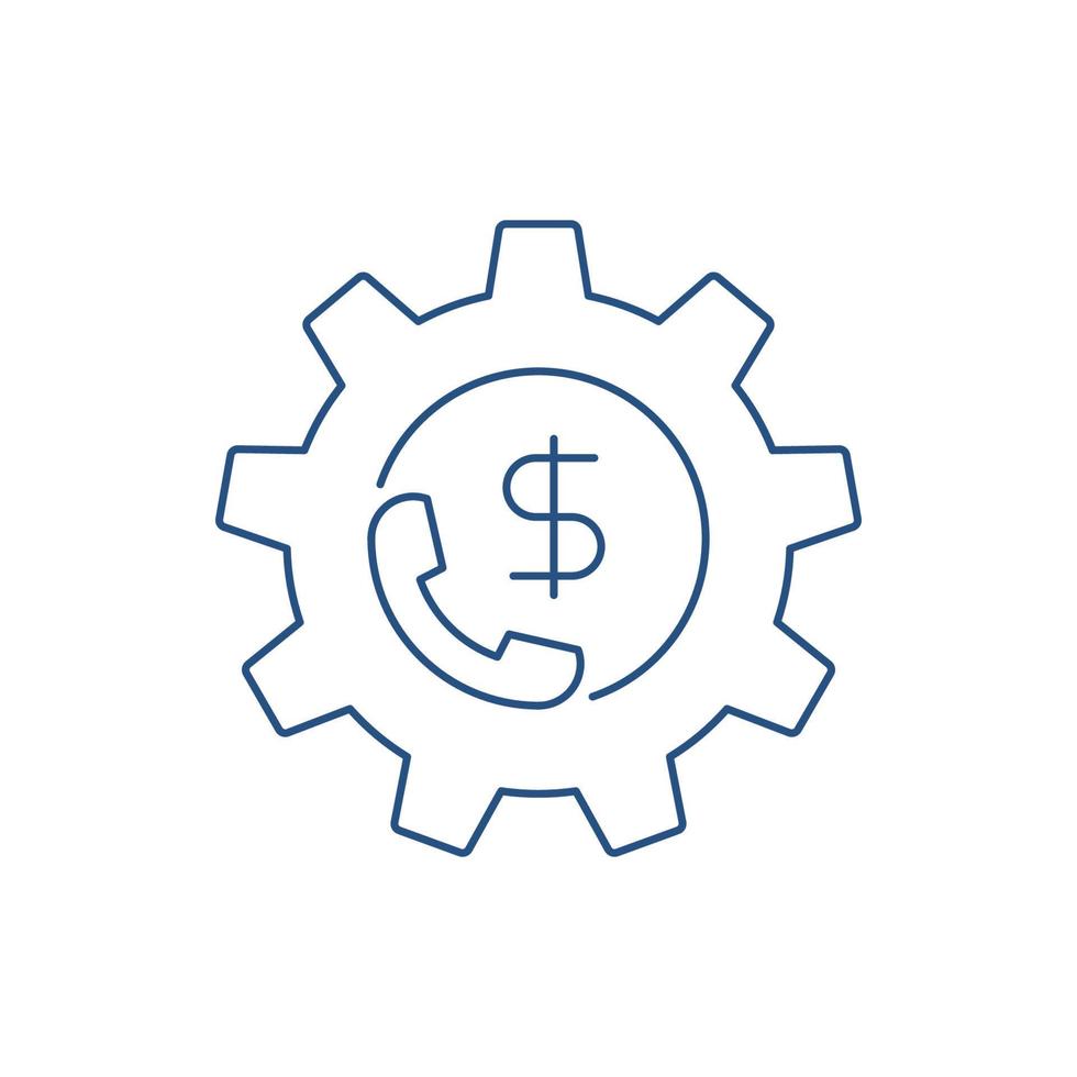 icono de configuración de llamada de soporte empresarial vector