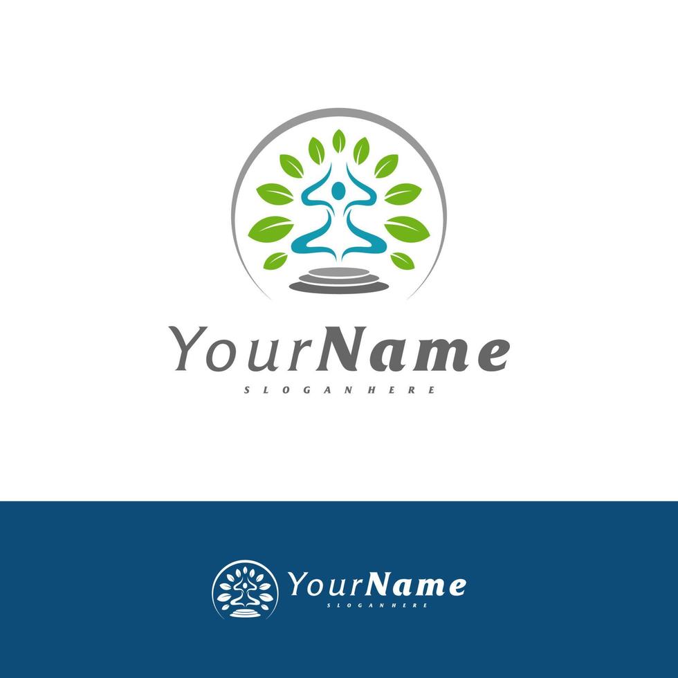 Yoga logo design vector template, Meditation logo concepts illustration.