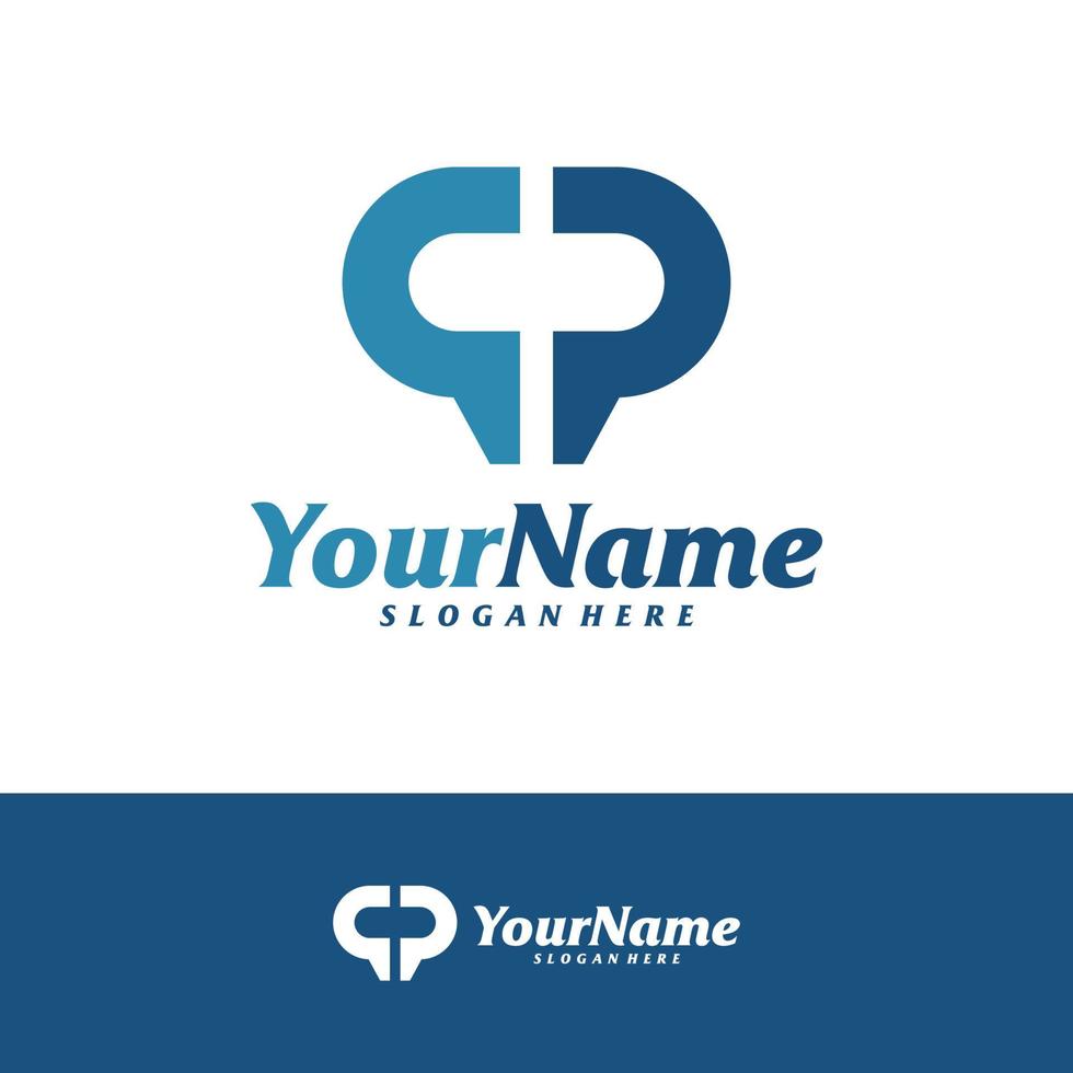 Letter FP logo design vector template, Initial FP logo concepts illustration.