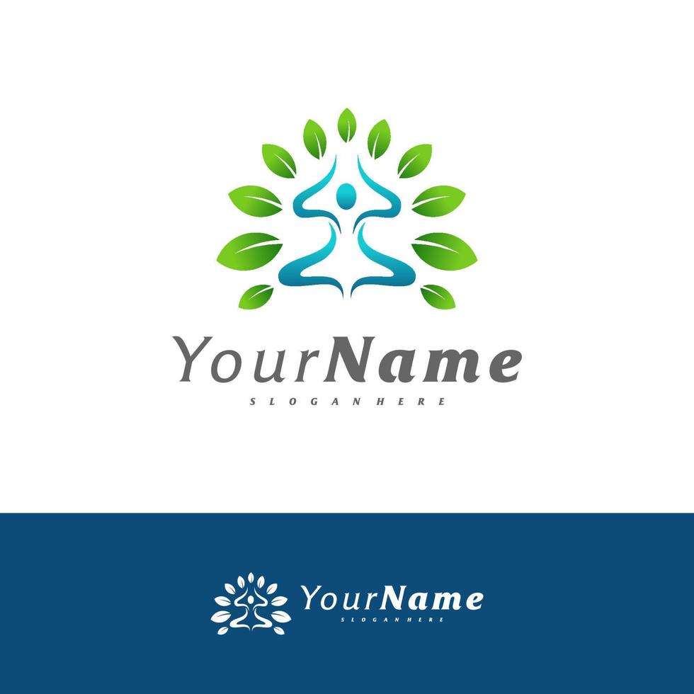 Yoga logo design vector template, Meditation logo concepts illustration.