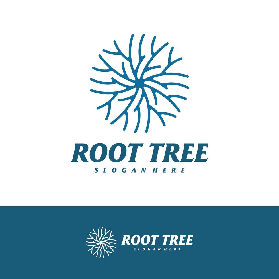 Tree Root logo design vector template, Tree logo concepts illustration.