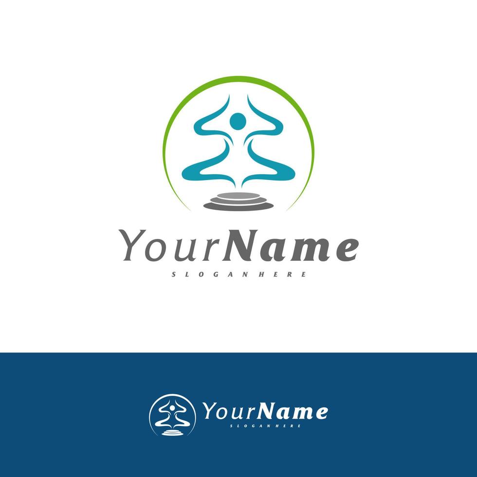 Yoga logo design vector template, Meditation logo concepts illustration.