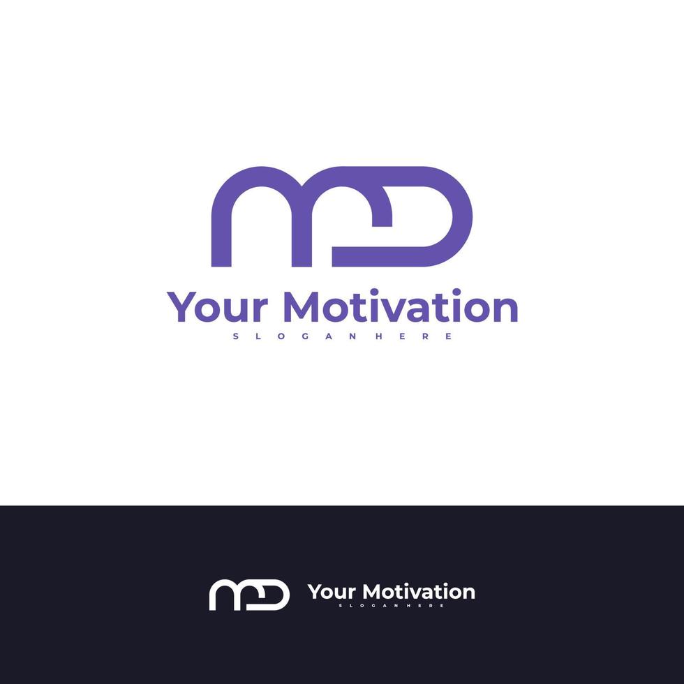Letter M D logo design vector template, Initial MD logo concepts illustration.