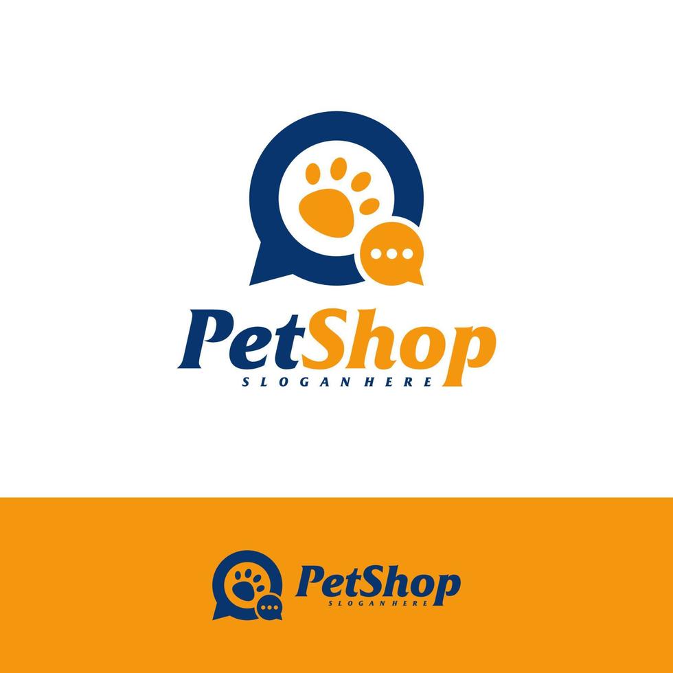 Chat Pet Logo Design Template. Pet logo concept vector. Emblem, Creative Symbol, Icon vector