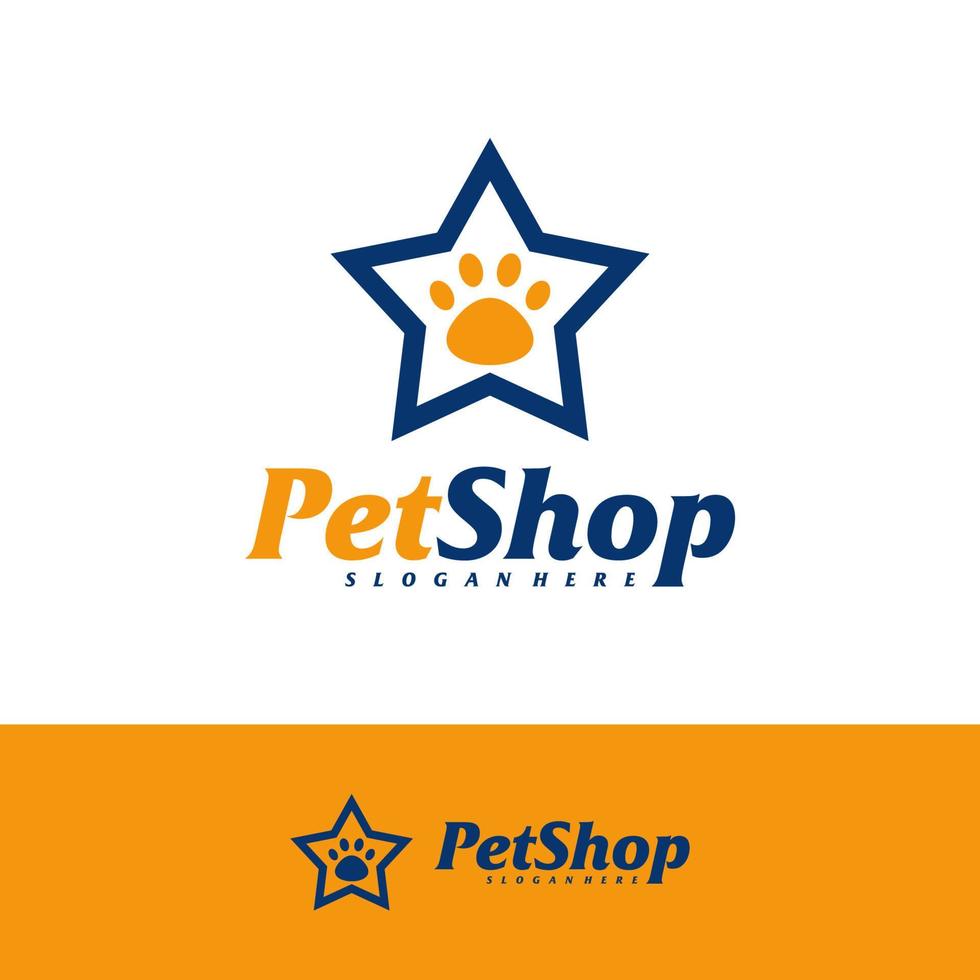 Star Pet Logo Design Template. Pet logo concept vector. Emblem, Creative Symbol, Icon vector