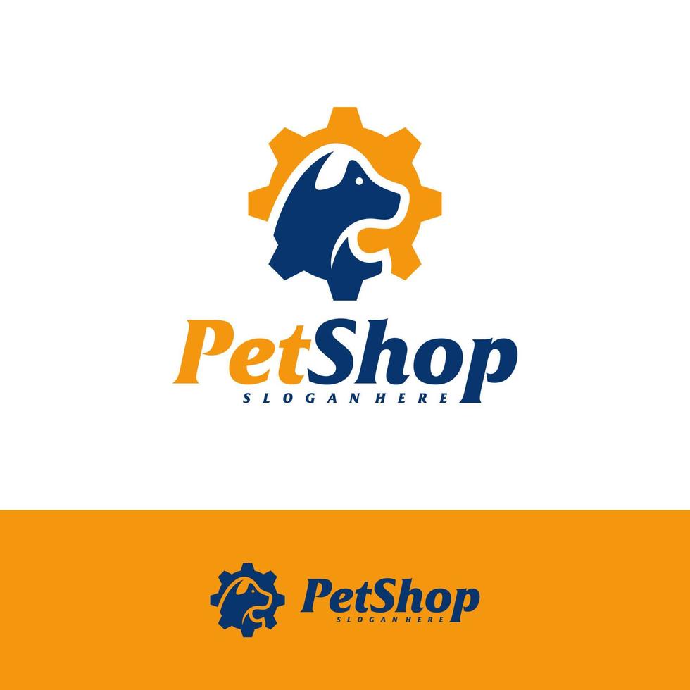 Pet Gear Logo Design Template. Pet logo concept vector. Emblem, Creative Symbol, Icon vector