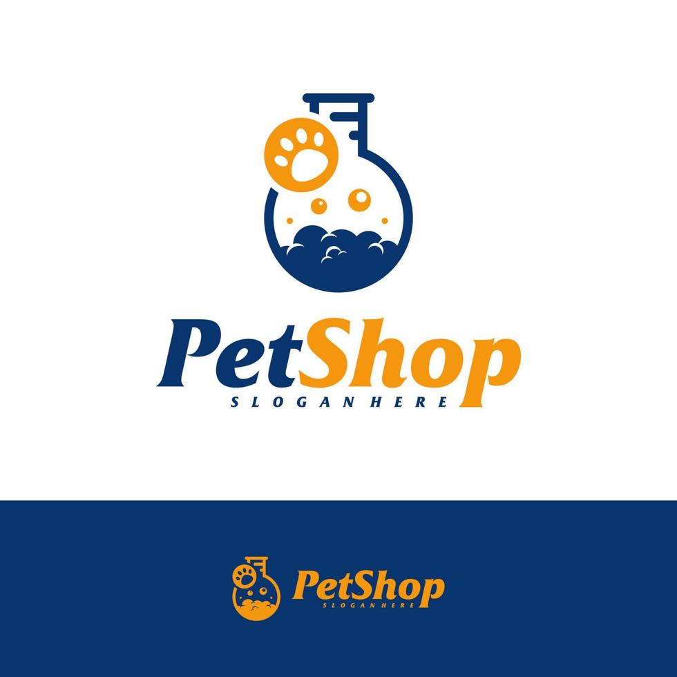 Pet Lab Logo Design Template. Pet logo concept vector. Emblem, Creative Symbol, Icon vector