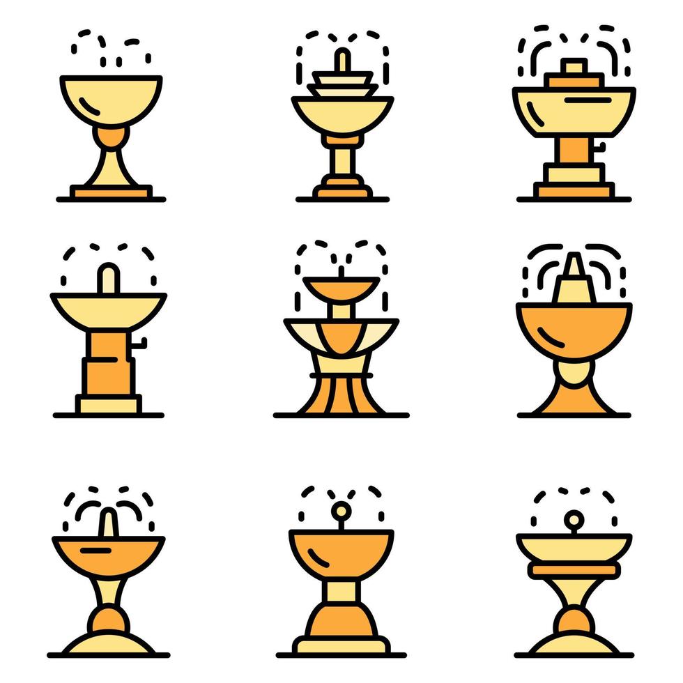 Drinking fountain icons vector flat