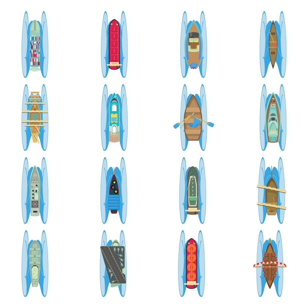 conjunto de iconos del mundo del agua, estilo de dibujos animados vector